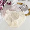 Nueva ropa interior de encaje para mujer, de satén sedoso, de cintura media, sexy, de algodón antibacteriano 7A, con entrepierna de encaje.