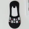 Calcetines de Flor de Cerezo para Mujer Verano Delgados Seda de Vidrio Silicona Antideslizantes No se Caen Boca Baja Invisibles Tipo Barco Calcetines de Moda