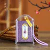 Bolsita de Bendición del Templo Lingyin Bolsita Patrón de Ola Marina Buena Suerte Amuleto de Salud Colgante de Mano Bendición de Guanyin y Guardia Imperial
