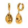 Temperamento Europeo y Americano Diseño de Nicho Creativo Pendientes de Alta Calidad Acero Inoxidable Chapado en Oro de 18 Quilates Pendientes con Colgante de Cacahuete Sólido