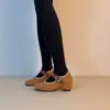 Zapatos Mary Jane Retro Suaves y Sencillos de Una Correa para Mujer con Aumento Interno de Altura, Punta Cuadrada y Zapatos Planos Estilo Ballet Forrados de Felpa