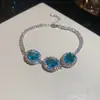 Pulsera con Colgante Ovalado de Circonita Dopamina, Pulsera de Lujo Ligero de Gama Alta, Sencilla y a la Moda, Joyería Personalizada para Mujeres