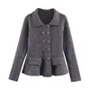 Comercio Exterior Transfronterizo al por Mayor de Ropa Femenina Europea y Americana Moda Primavera 2026 Chaqueta Cardigan de Doble Botonadura