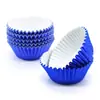 Tubo de PVC de Colores Transfronterizo Taza de Papel para Hornear Pasteles Papel de Aluminio Engrosado Bandeja de Papel para Pasteles a Prueba de Aceite 100 Piezas