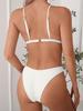 Bikini triangular con estampado floral para mujer, traje de baño dividido, estilo europeo y americano, SH126