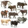 Set de 9 Piezas de Figuras de Ganado Longhorn Bisonte  PVC Realista Toro Longhorn de Texas Búfalo de Agua y Toro Charolés Figuras para Niños Coleccionistas Decoración