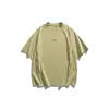 Rong Meng Outdoor Academy Estilo Tendência Design Raglan Camiseta Verão Caimento Solto com Costura Aparente e Letras Estampadas Manga Curta