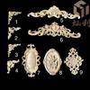 Talla de Madera de Dongyang Calcomanías de Muebles Europeos de Madera Maciza Pieza de Talla Fina Puerta de Gabinete Flor Flor de Madera Talla Translúcida Decoración Venta Directa de Fábrica