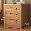 Mesita de noche de madera maciza, estilo chino, diseño simple y moderno, adecuada para dormitorios, con espacio de almacenamiento, un simple gabinete de 3 niveles para la mesita de noche