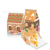 KZ144 Paquete de Regalo Navideño para Comercio Exterior Paleta Muñeco de Nieve Copo de Nieve Casa 3D Grande y Pequeña Caja de Regalo de Dulces