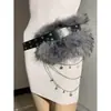 Novo Cinto de Pelo de Coelho D. I .A OOTD Cinto Mao Mao Europa e América Transfronteiriço Quente Sexy Garota Picante Cobertura de Cintura Cinto Largo