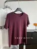 Camiseta Básica Versátil de Algodão Lyocell Lisa de Manga Curta para Mulheres, Top Básico Macio com Gola Redonda, Primavera/Verão 2026