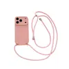 Funda de Teléfono TPU con Ventana Grande y Correa Fina Adecuada para Apple 17Promax Color Sólido Estilo 16 Ins 15/11 Dopamina
