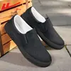 Sapatos de Pano Old Beijing com Puxador para Homem, Novos Sapatos Slip-On Masculinos, Sola Macia, Sapatos de Pai Antiderrapantes, Sapatos Casuais de Lona para Homem