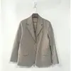 [Oferta Especial] Blazer Xadrez Pied-de-poule de Botão Único para o Trajeto Diário