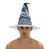 Sombrero Mágico de Fieltro de Gandalf Sombrero de Mago para Halloween Fiesta de Baile del Festival Sombrero de Bruja Sombrero Puntiagudo Plegado Sombrero de Fiesta para Actuación