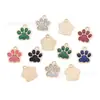 Colgante de huella de pata de gato con purpurina DIY, de gran venta internacional, de aleación, con efecto de goteo de aceite, accesorios de joyería, llavero para teléfono móvil.