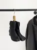 Botines cortos de estilo coreano con puntera dividida para mujer, nueva moda 2026, aumento de altura interior, punta cuadrada, caña ancha, botines plisados, aumento de altura de 7 cm, botines marrones