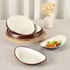Prato de Hot Pot Ocidental Plástico Imitação de Porcelana Churrasco Coreano Buffet Prato de Churrasco Prato de Acompanhamento Tigela de Condimento Conjunto de Louças
