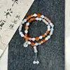 Nova Pulseira Empilhada de Camada Dupla com Borla da Fortuna em Estilo Chinês para Mulheres Nicho Retrô Contas Sofisticada Estilo Casal Melhor Amiga