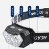 Linterna frontal con sensor transfronterizo Luz para acampar al aire libre Advertencia de luz roja Ajustable 45 grados Duración de la batería para pesca nocturna, ciclismo y camping.