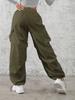 Calça Cargo de Bolso de Moda Verão Nova Europeia e Americana para Mulheres, Calça Casual Petite, Calça Esportiva