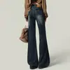 Jeans acampanados versátiles y adelgazantes de corte retro ligeramente ancho para mujer de la alta calle americana, nuevo estilo primavera y otoño 2026, pantalones de campana no ajustados
