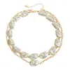 Joyería de Moda Transfronteriza Europea y Americana Estilo Ins Barroco Collar de Perlas de Forma Especial Collar Apilado de Doble Capa Simple y Noble