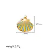 Nova Moda Pingente de Concha com Gotejamento de Óleo Decoração de Pérolas Acessórios Pulseira Colar Chaveiro Pingente Atacado
