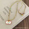 Collar Colgante de Manzana Divertido y Lindo para Mujer, Personalidad de Nicho, Simple y Versátil, Cadena para el Cuello de Moda y Tendencia, Cadena para Clavícula