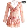 Traje de baño para mujer 2026 Nuevo estilo Bikini Conjunto de cuatro piezas, Push-up para busto pequeño, Sexy, Adelgazante, Sensación de alta gama, Adecuado para vacaciones en aguas termales