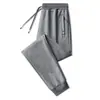 Calça Casual Transfronteiriça para Homens, Cor Sólida Algodão Modelagem Solta Esportes de Corrida Calça de Moletom, Respirável, Absorvente de Suor, Confortável, Tamanho Grande Calça Longa