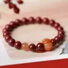 Pulsera de Cinabrio Mineral Crudo de Alto Contenido para Mujer, Pulsera del Año del Animal Calabaza para Hombre, Piedra Cruda, Arena Dorada Púrpura, Natural y Auténtica