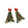 Nuevos aretes de árbol de Navidad con goteo de aceite, atmósfera, sentido de la moda, alto valor de color, combinan con todo, personalidad, aretes de lazo rojo