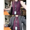 Camisola Racerback Morado Uva Estilo Coreano para Mujer, Ropa Exterior de Verano, Cubre los Lados del Pecho, Top para Capas Interiores, Camiseta sin Mangas de Algodón Estilo Oficina