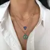 Amazon Cadena de Clavícula de Moda de Cobre con Colgante de Clip de Papel Ojo de Diablo Transfronterizo Europeo y Americano Estilo Redondo Simple Joyería para Mujer