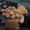 Zhuo Fibra Flor Material Couro de Vaca Bolsa de Abraço Urso de Mão na Mão Bolsa Inglesa Material Floral Bolsa de Flores Bolsa de Flores Bolsa de Embalagem de Flores