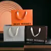 Bolsa de compras premium de abertura, com gravação personalizada e carimbo dourado, nicho, prática, toque de luxo, bolsa para evento da empresa