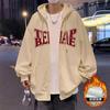Suéter con capucha tipo cárdigan grueso de gran tamaño con forro polar para hombre, estilo hip hop de calle europea y americana, para otoño e invierno