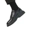 Zapatos de Piel para Hombre para Otoño, Zapatos Formales de Negocios, Zapatos de Trabajo Negros con Cordones, Pequeños Zapatos de Piel Versátiles y Modernos de Estilo Británico para Hombre