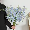 Flores de Lirio Simuladas Impresas en 3D para Decoración de Sala de Estar y Mesa de Comedor, Flores Artificiales de Lirio de 4 Cabezas, Flores Falsas para Arreglos Florales de Salón de Bodas