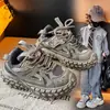 Zapatos deportivos para niños 2026 nuevos modelos de primavera y otoño, zapatillas estilo papá para niñas, zapatillas tipo tanque, zapatos para niños, zapatos de llanta de durián