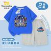 Conjunto de Camiseta Nueva de Dibujos Animados Ropa Trajes para Niños Pantalones de Manga Corta para Niños Conjunto Handsome de Dos Piezas para Niños Medianos y Grandes