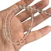 Contas Soltas de Vidro Branco Cristalino, Contas Redondas de Alta Transparência, Contas Transparentes Brancas Artificiais Tecidas à Mão, Pulseira Colar DIY