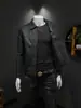 Nova jaqueta de couro masculina estilo europeu com gola reversível, estilo motociclista, casaco de couro slim-fit moderno e casual, versão coreana, top estiloso