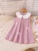Vestido lindo para niñas estilo pastoral ins 2026 estilo muñeca con cuello y lazo, disponible exclusivamente para ventas transfronterizas