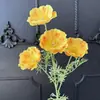 4 Flores Artificiales de Seda de Amapola para Escenario de Boda y Decoración del Hogar, Flores Falsas para Decoración de Exteriores y Fotografía, Venta al por Mayor