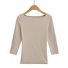 Cl25120-25 Nuevo Estilo de Verano Estilo Europeo y Americano Camiseta Básica de Manga Larga Ajustada con Cuello Barco
