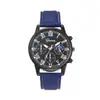 Reloj de Negocios para Hombre de Venta Caliente Transfronteriza de Comercio Exterior, Reloj Casual para Hombre con Correa de Cuero, Reloj de Pulsera de Cuarzo Versátil Casual de Tres Ojos Falsos