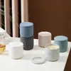 Taza de Vela Cerámica Nórdica Simple, Decoración Creativa para el Hogar, Portavelas de Entrada, Taza Vacía para Velas con Logo, Taza de Vidrio